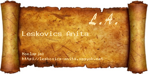 Leskovics Anita névjegykártya